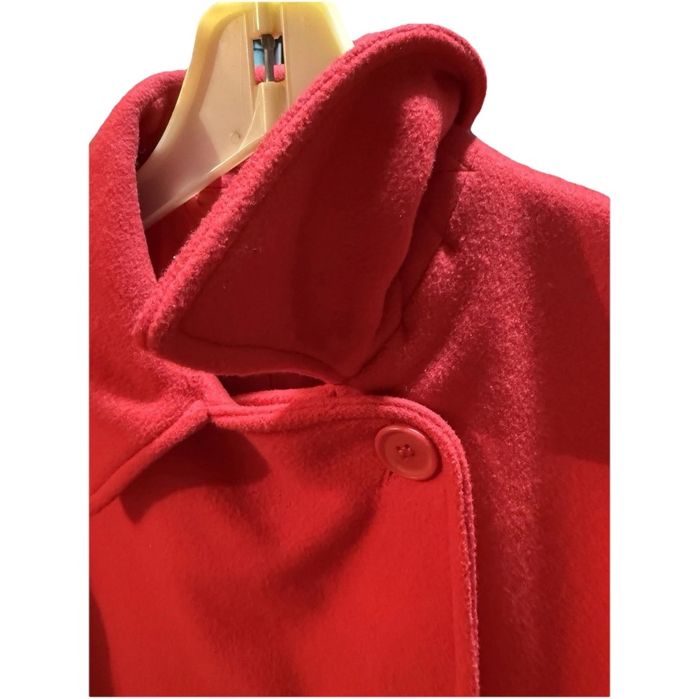 Barneys New York Luxury Red Wool Cashmere Peacoat Size 38 Made in Italy - Picture 5 of 9